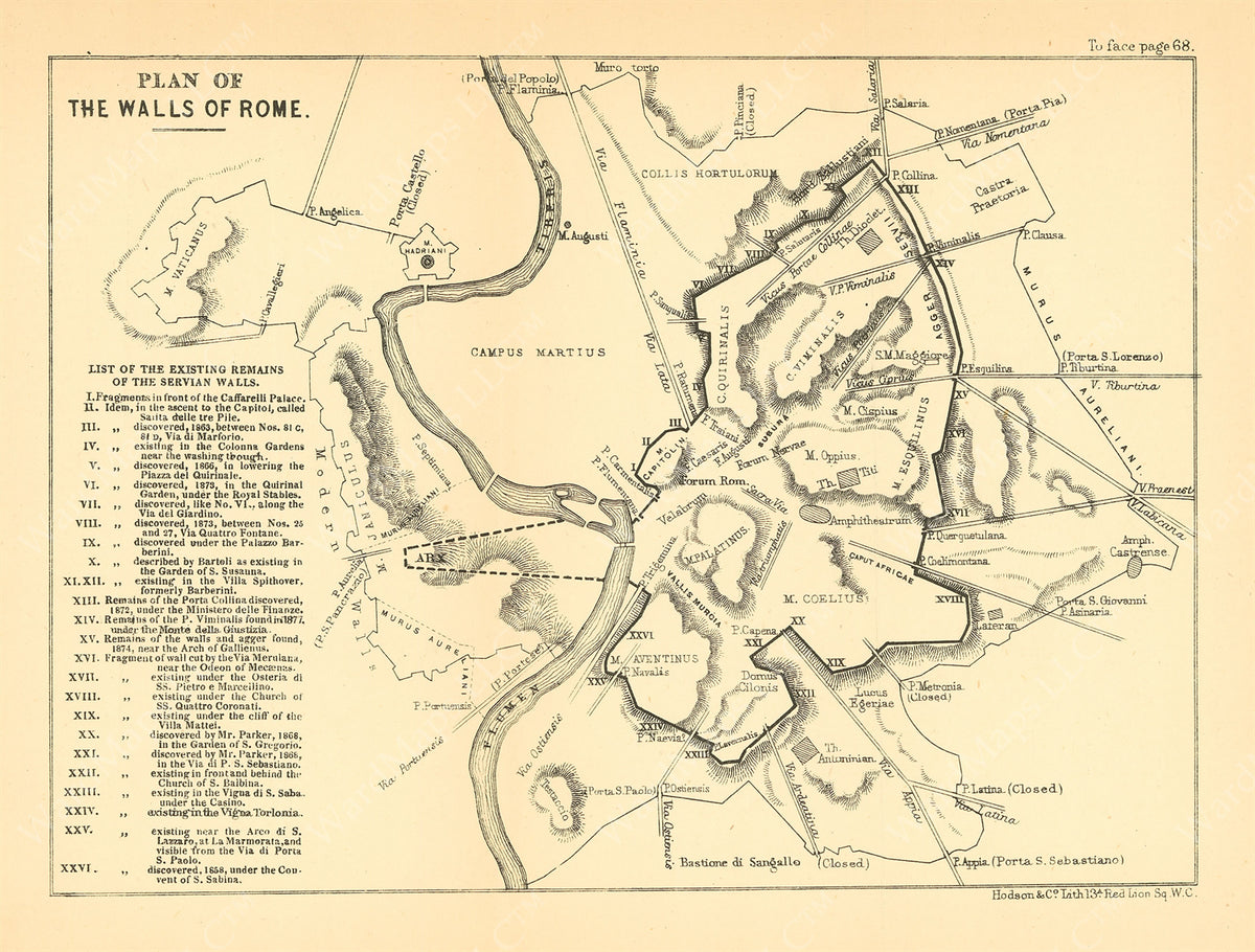 Rome, Italy Antique Maps – WardMaps LLC
