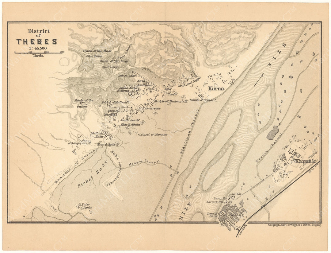 Luxor, Egypt 1908: District of Thebes