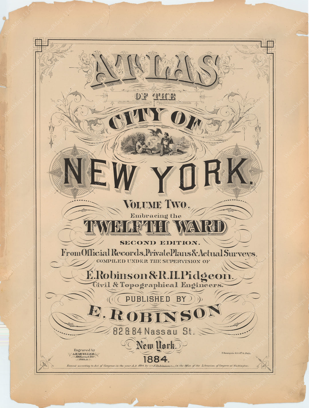 New York City, New York 1884 Vol 2: Title Page