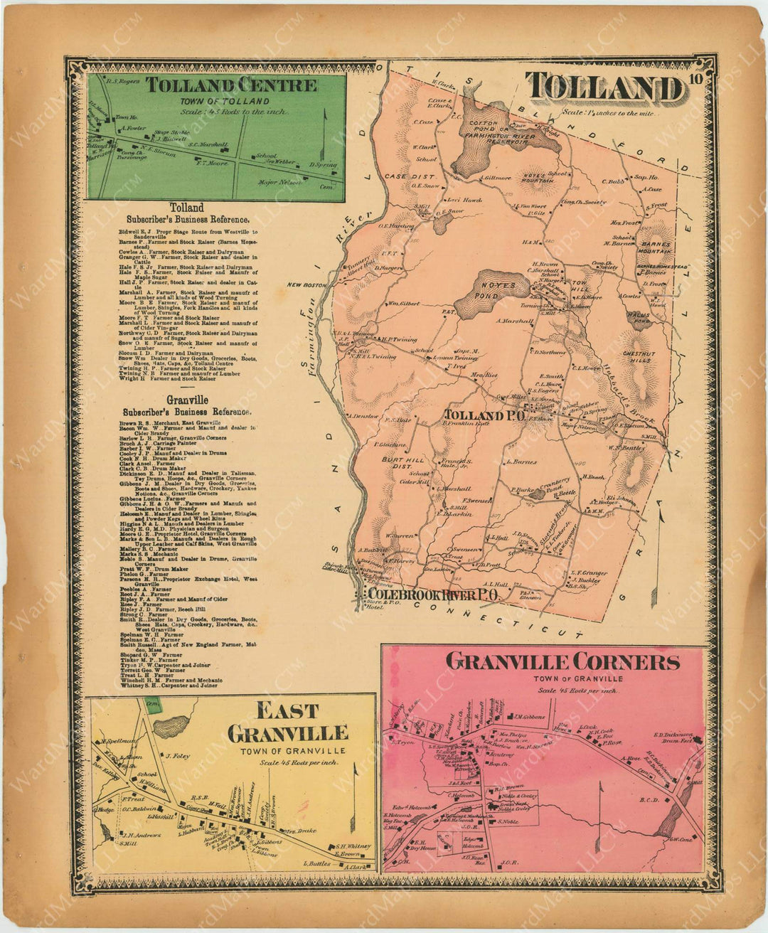 Tolland and Granville, Massachusetts 1870