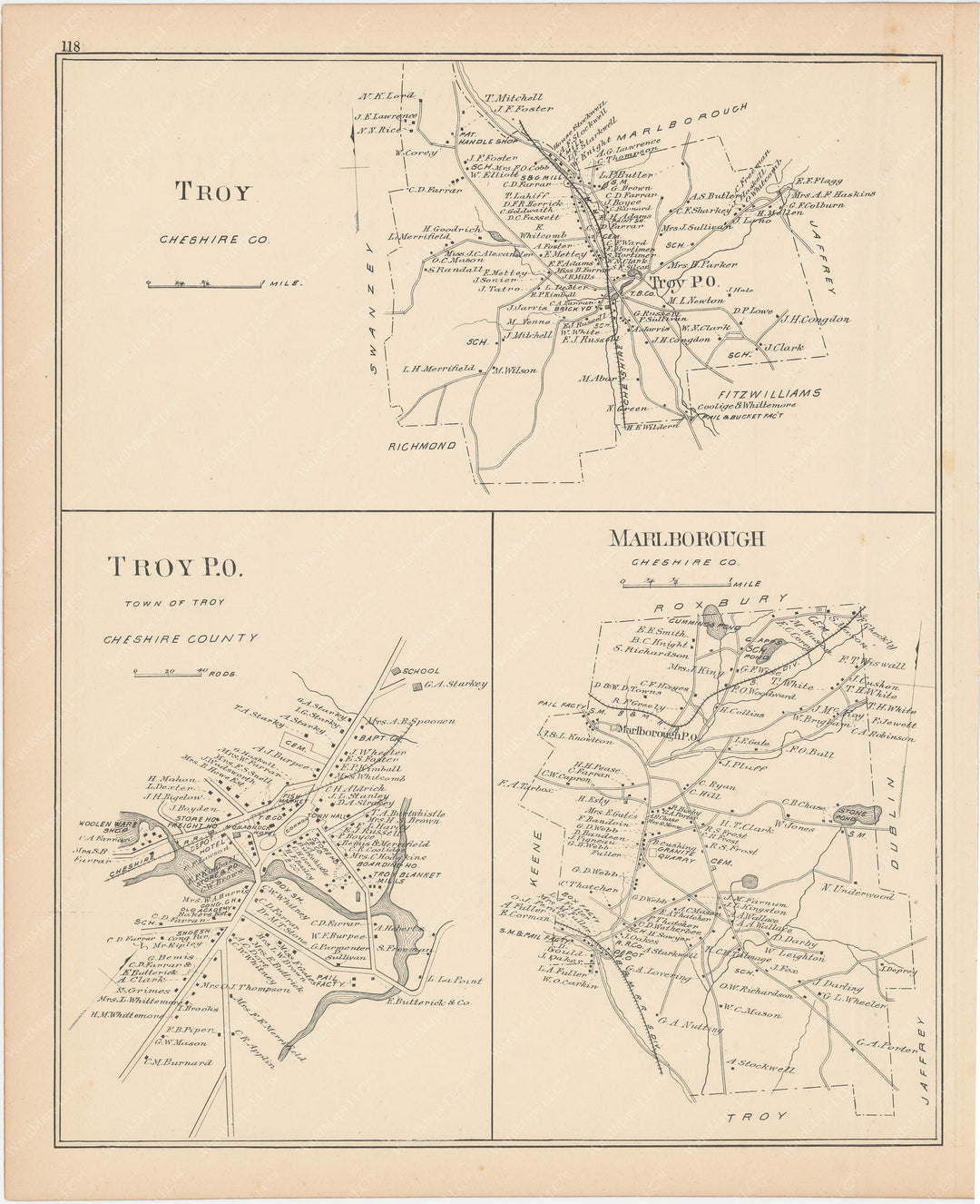 Marlborough and Troy, New Hampshire 1892