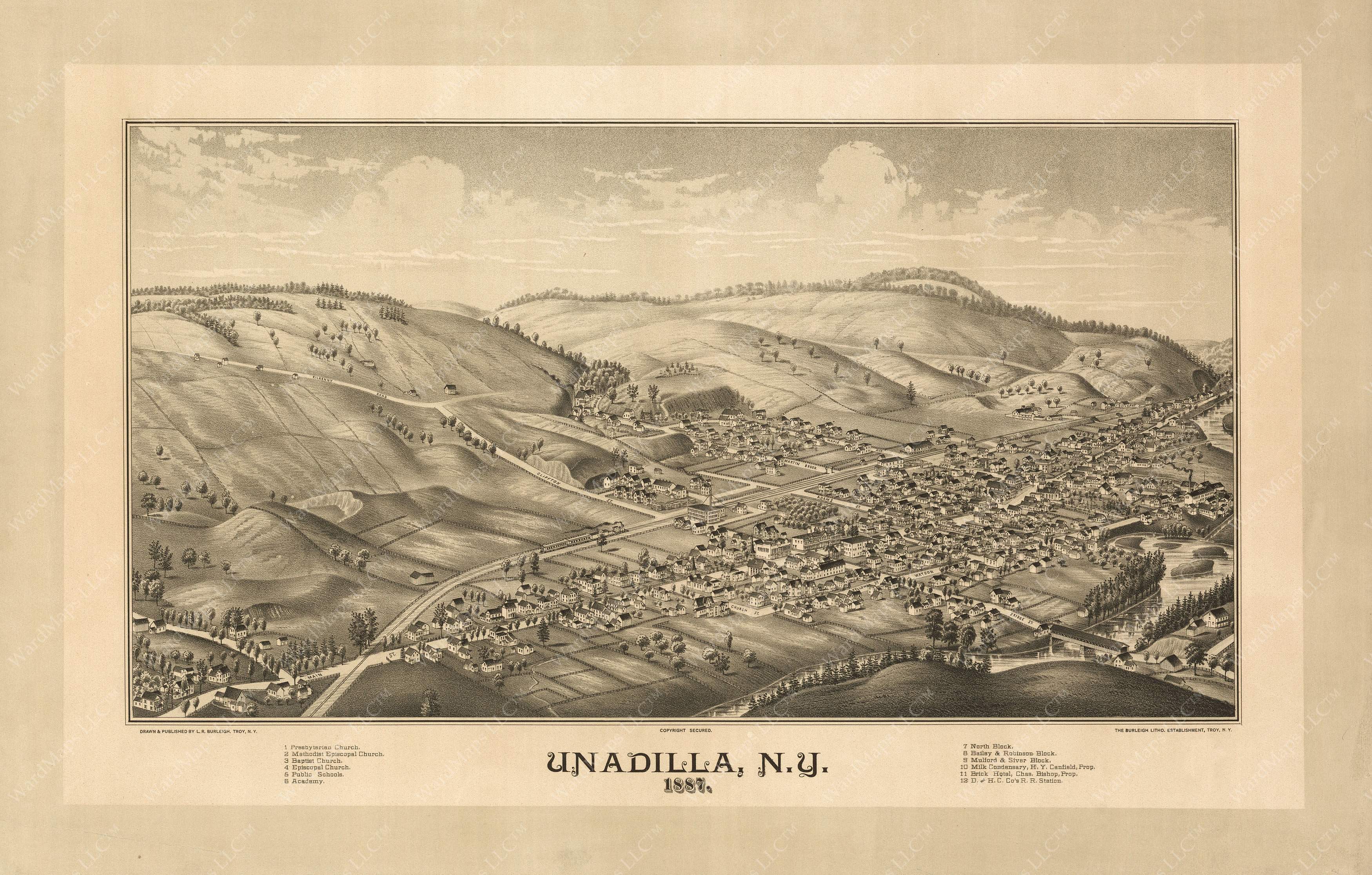 Unadilla, New York 1887 WardMaps LLC