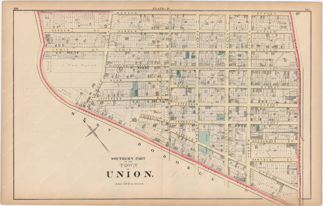 New Jersey and Hudson County 1873: Union City Plate B
