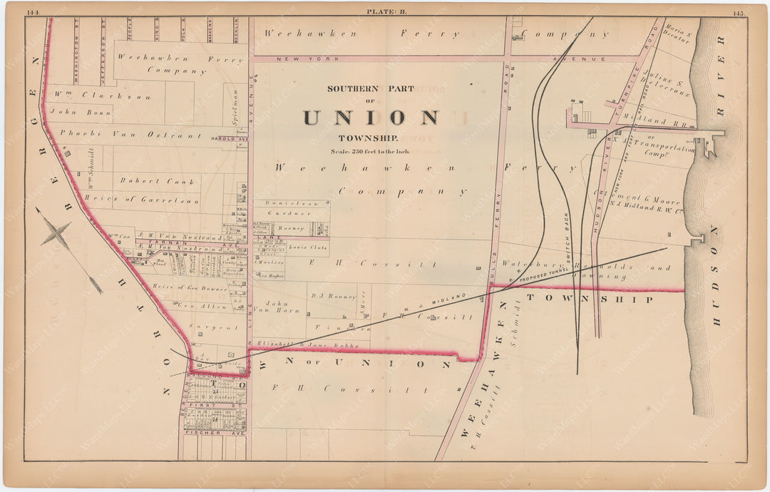 New Jersey and Hudson County 1873: Union City Plate B (2)