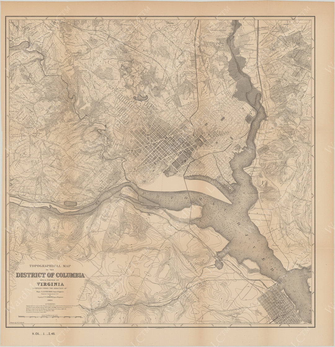 Washington, D.C. and Environs 1884 Topography