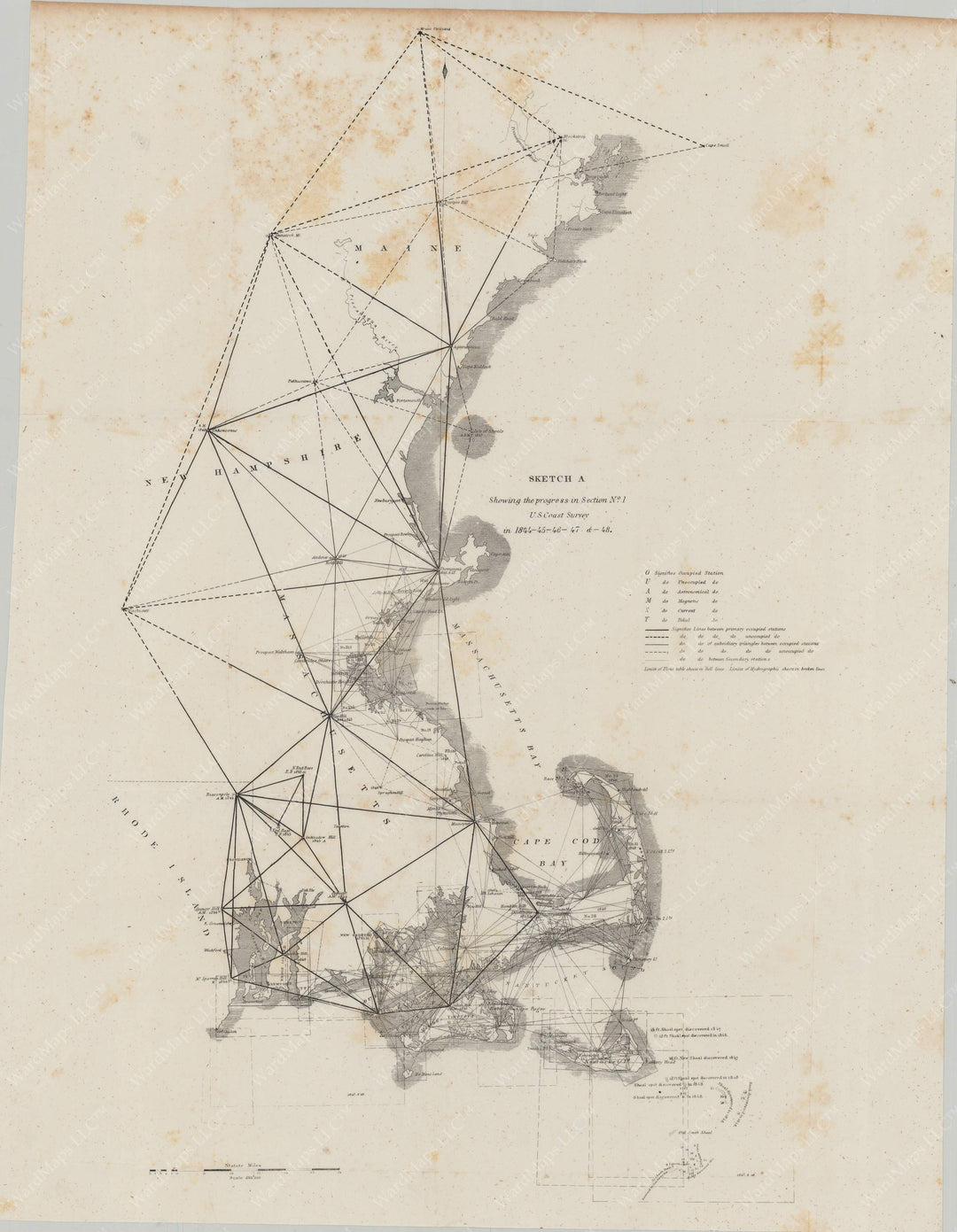 New England Coast: Progress of U.S. Coast Survey 1848