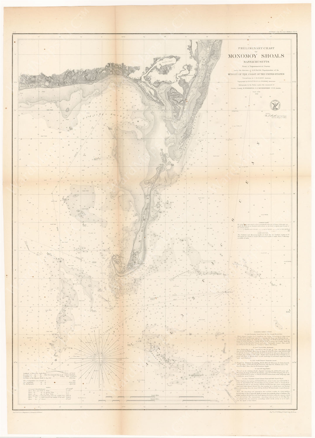 Chatham, Massachusetts 1856: Preliminary Chart of Monomoy Shoals