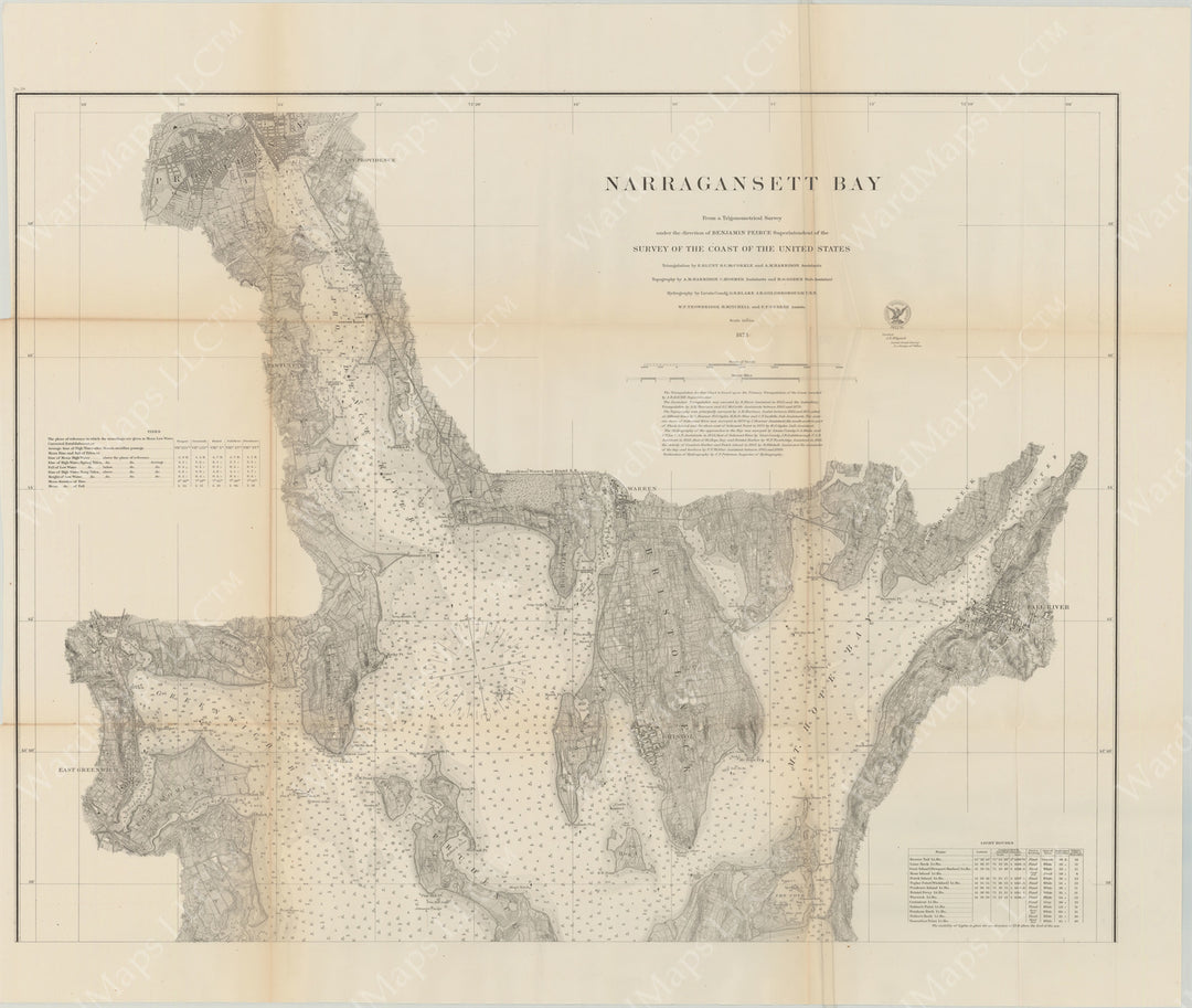 Narragansett Bay, Rhode Island 1873 North Sheet