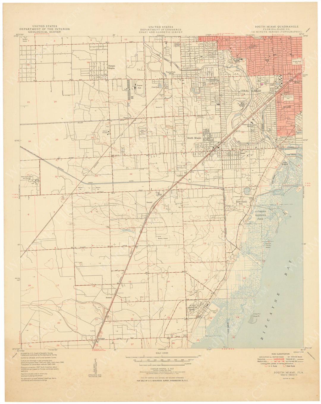 USGS Florida: South Miami Sheet 1950