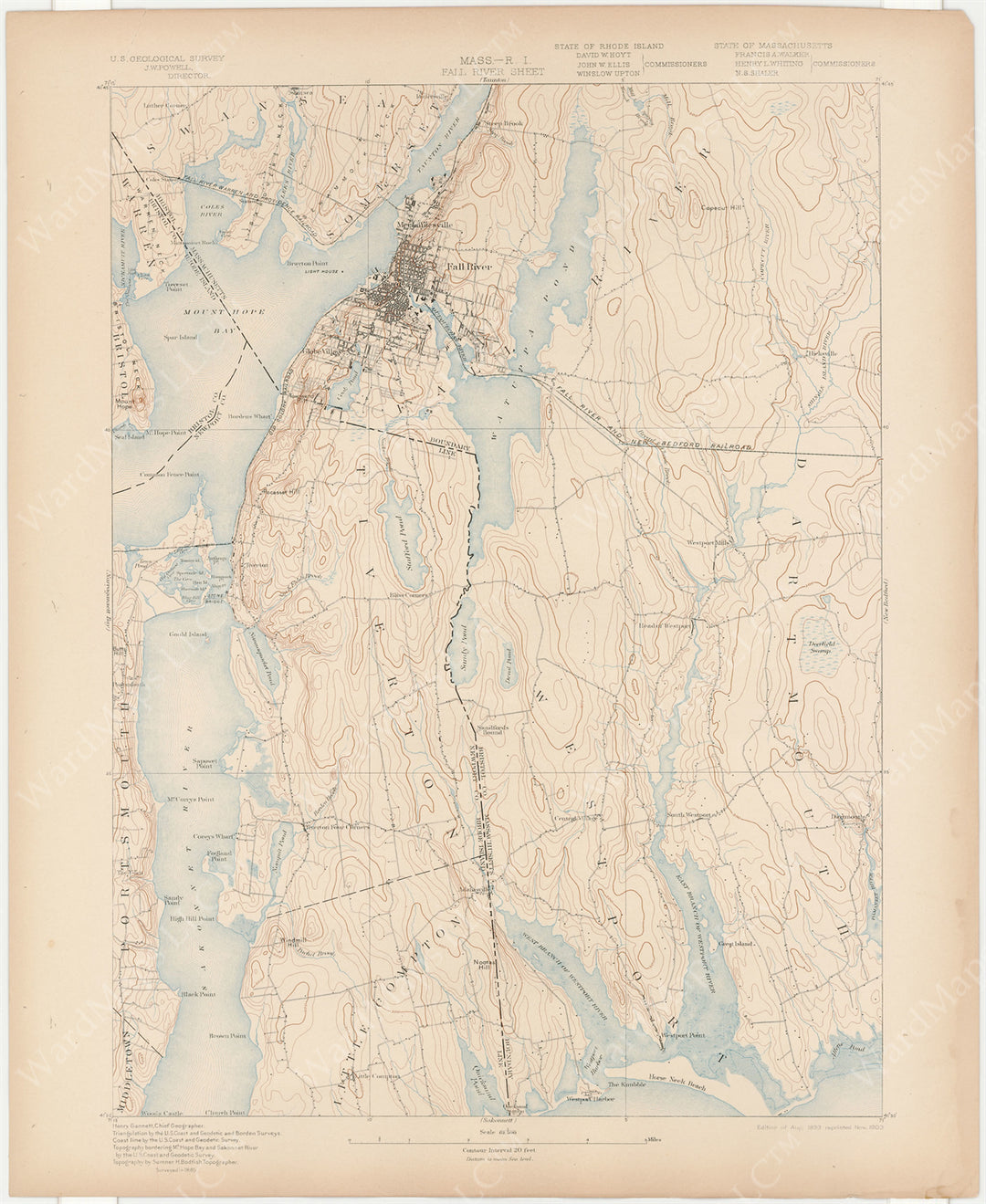 USGS Massachusetts: Fall River Sheet 1903