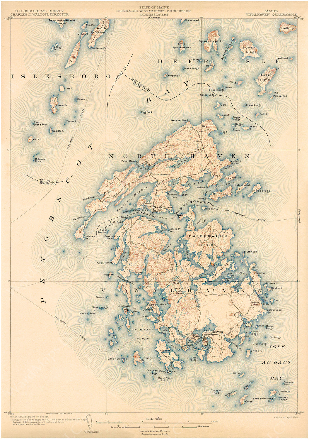 USGS Maine: Vinalhaven Sheet 1904