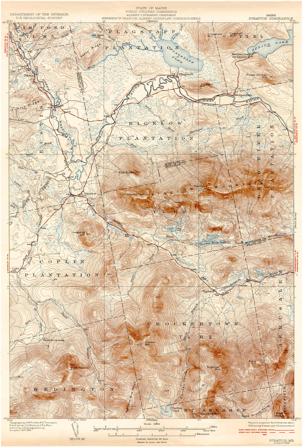 USGS Maine: Stratton Sheet 1932