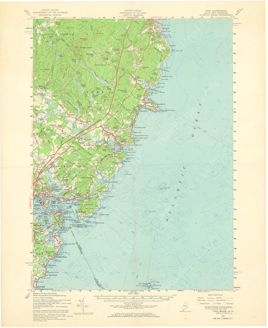 USGS Maine and New Hampshire: York Sheet 1956