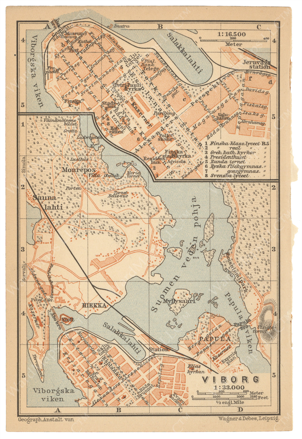 Vyborg Map Vyborg, Russia 1914 – WardMaps LLC