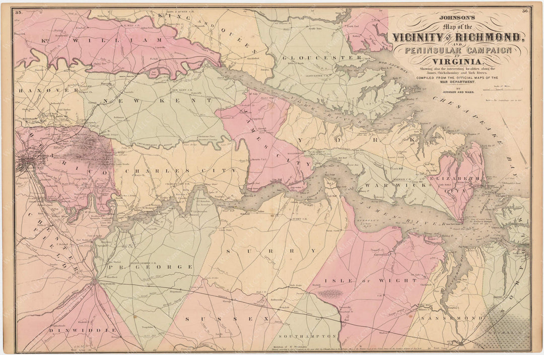 Vicinity of Richmond (Virginia Peninsula), Virginia 1865