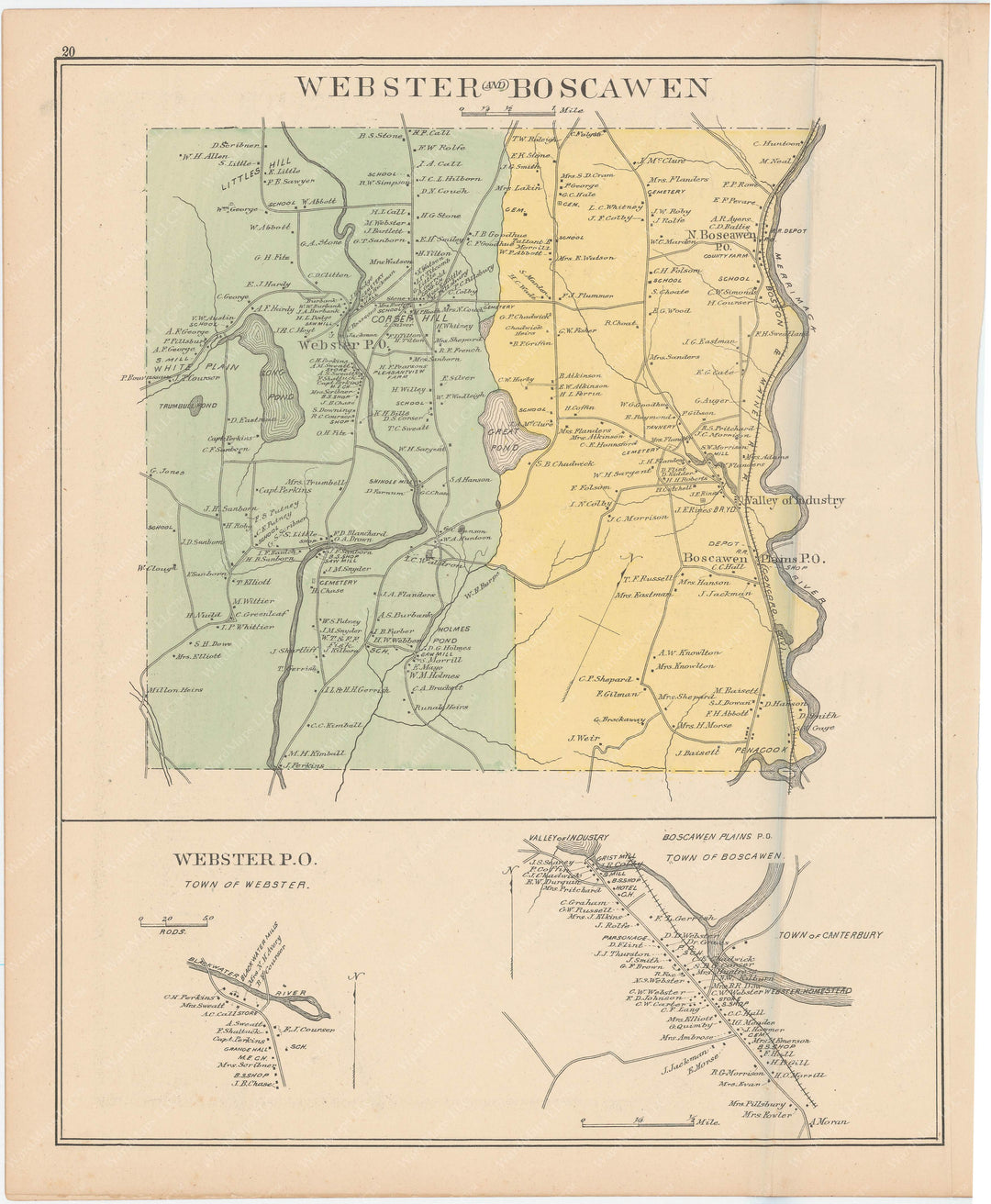 Boscawen and Webster, New Hampshire 1892