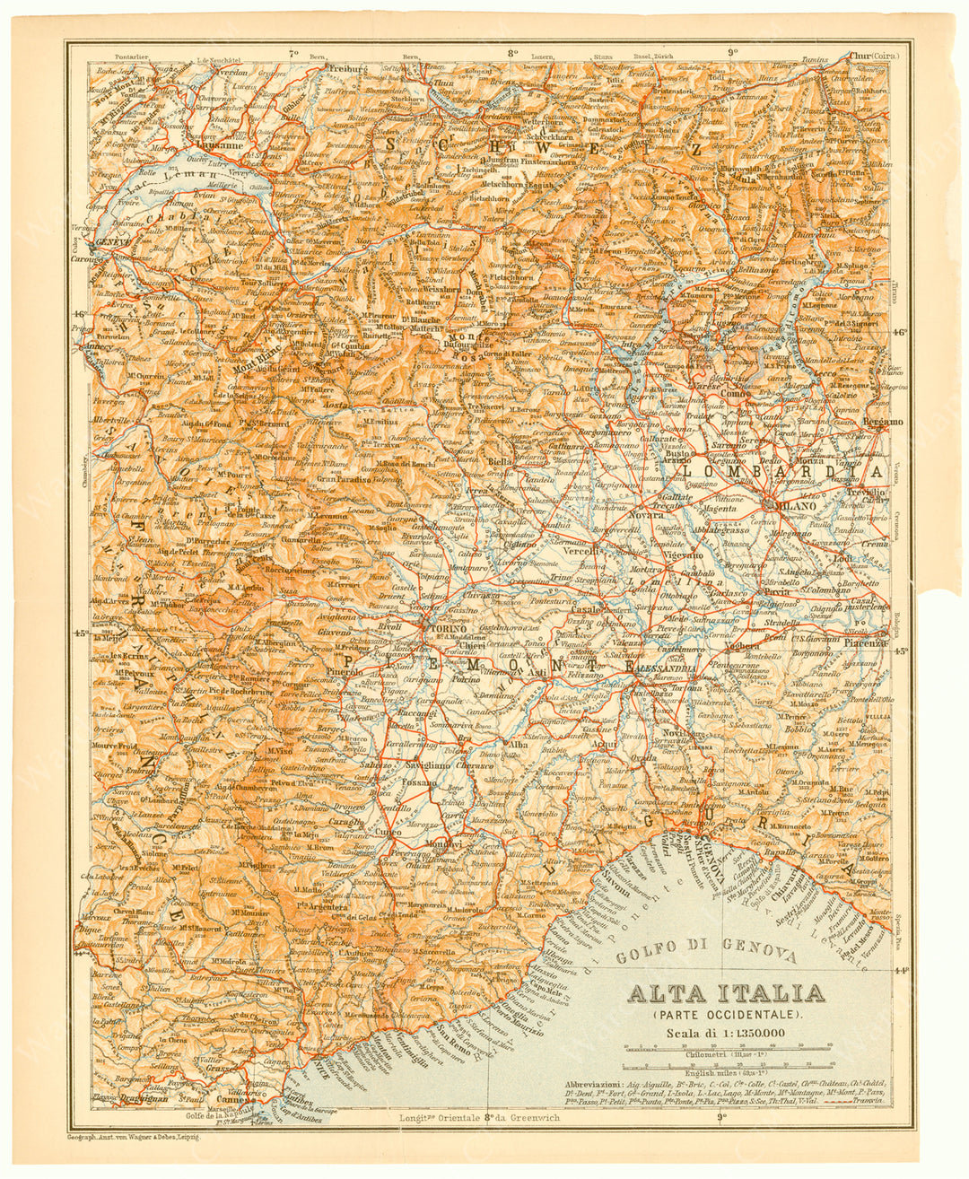 Italy 1913: Northwestern Part