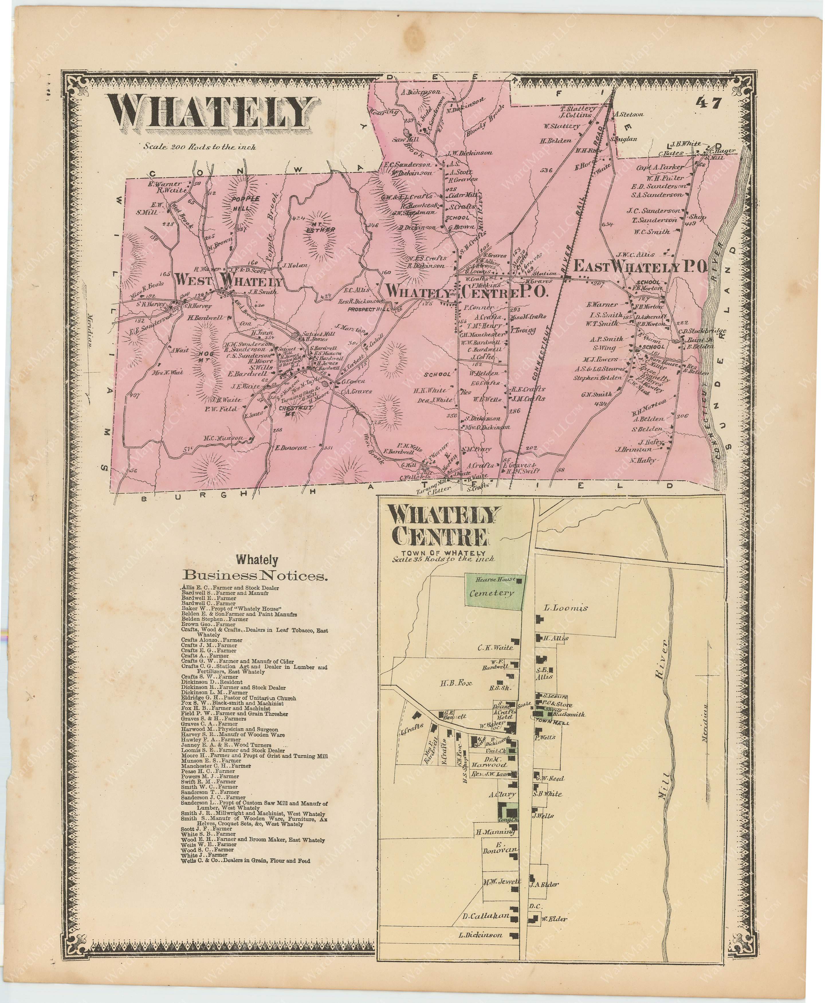 Whately, Massachusetts 1871 – WardMaps LLC