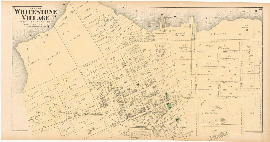 Flushing: Whitestone Village North, New York 1873