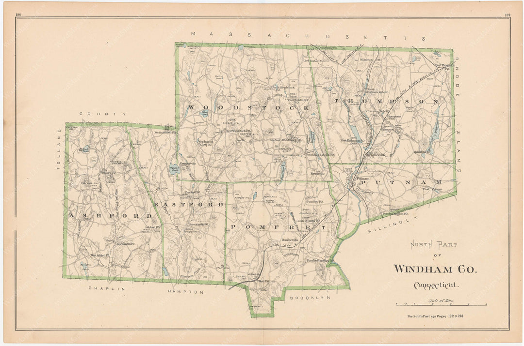 Windham County, Connecticut 1893: Northern Part