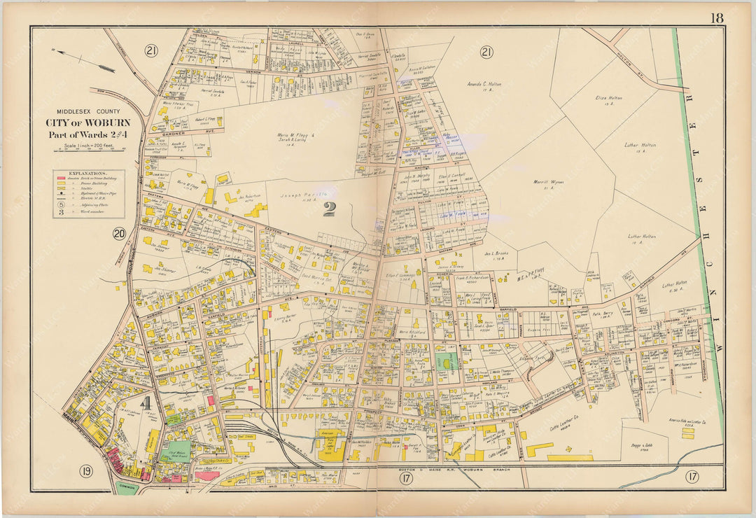 Middlesex County, Massachusetts 1906 Vol. 2: Plate 018 Woburn