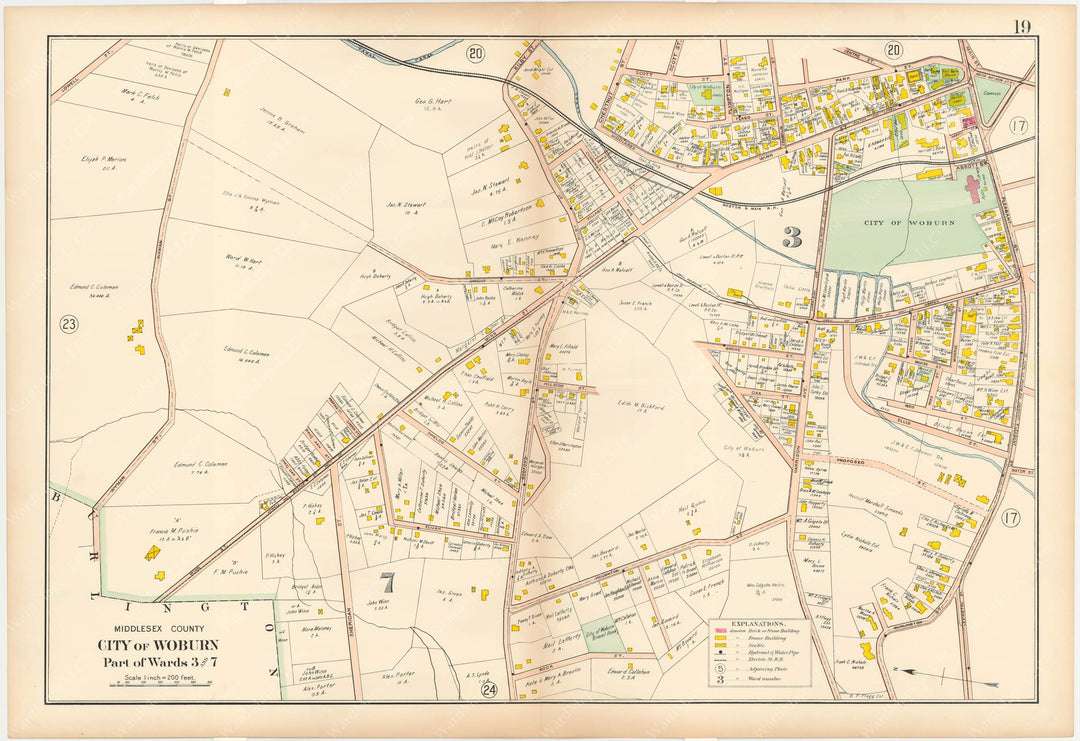 Middlesex County, Massachusetts 1906 Vol. 2: Plate 019 Woburn