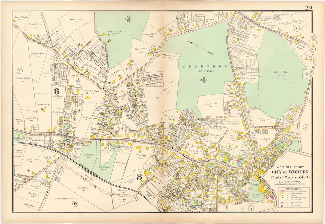 Middlesex County, Massachusetts 1906 Vol. 2: Plate 020 Woburn