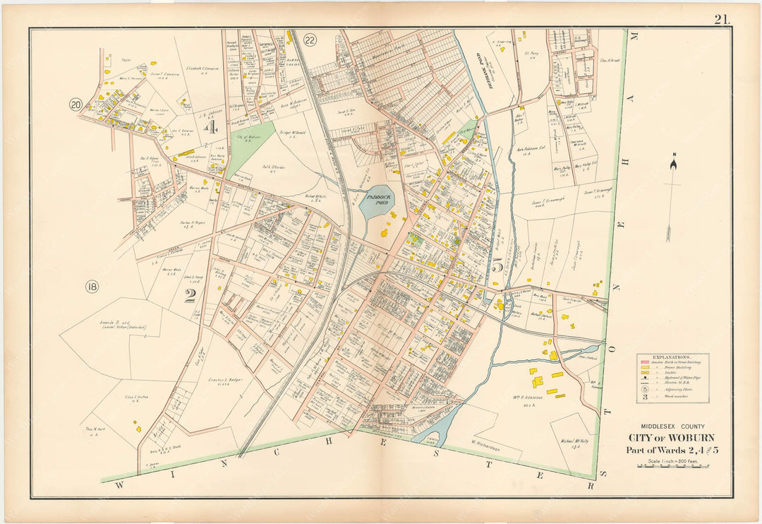 Middlesex County, Massachusetts 1906 Vol. 2: Plate 021 Woburn