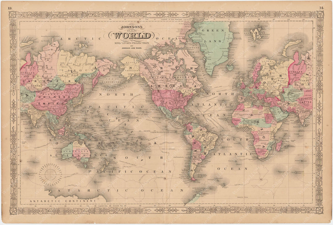 World 1865: Mercator Projection