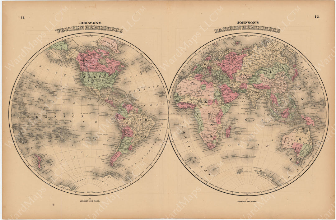 World Hemispheres 1864