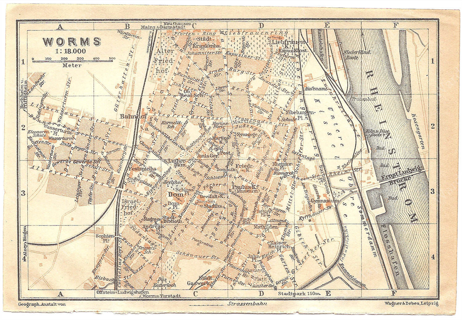 Worms Rennaisance Map Worms, Germany 1911 – WardMaps LLC